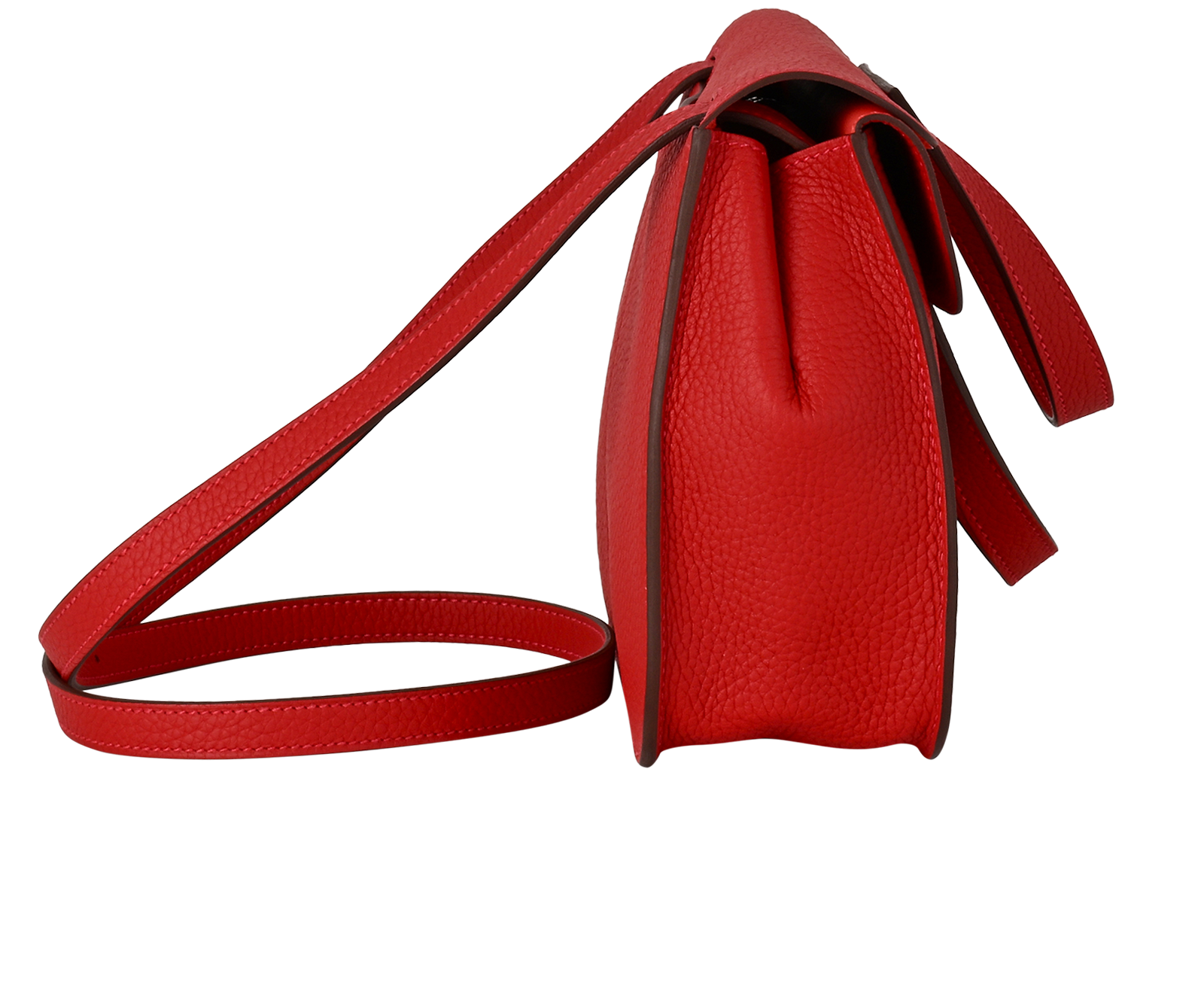 Halzan 25 In Clemence Rouge, &pound;3,500, Handbags, Red, Leather, Side view
